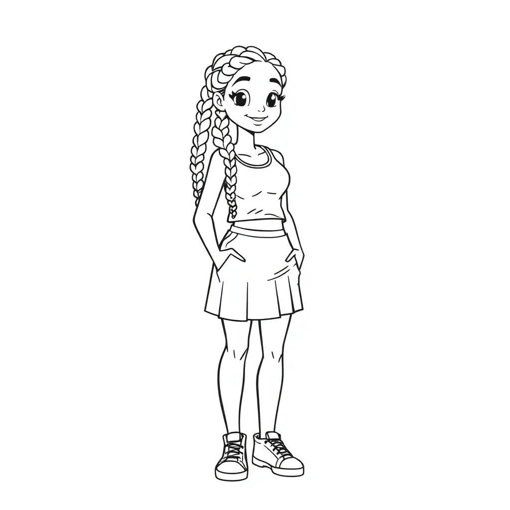 Zomers Meisje Mode Tiener Creatief coloring page for children