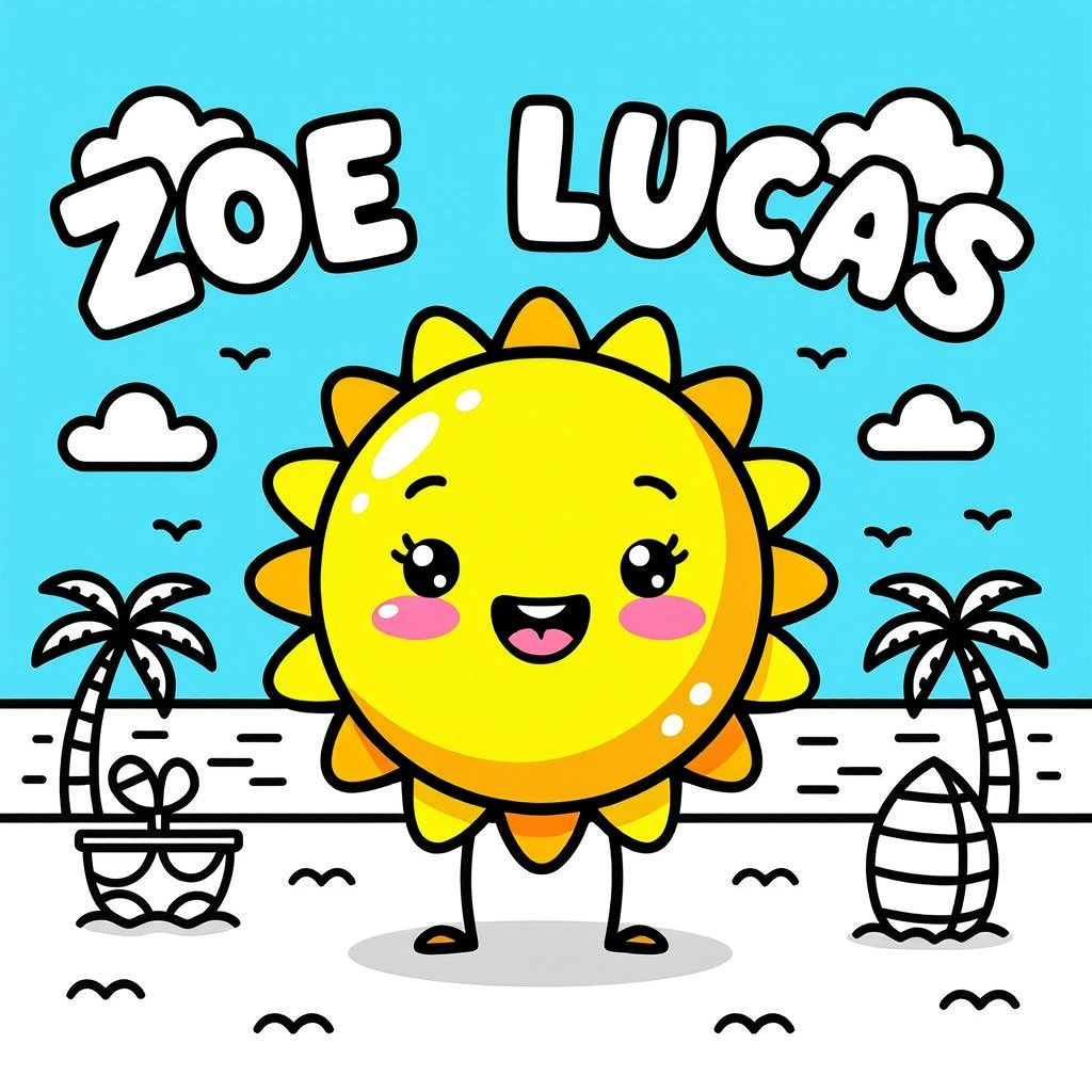 Zomervakantie coloring page for children