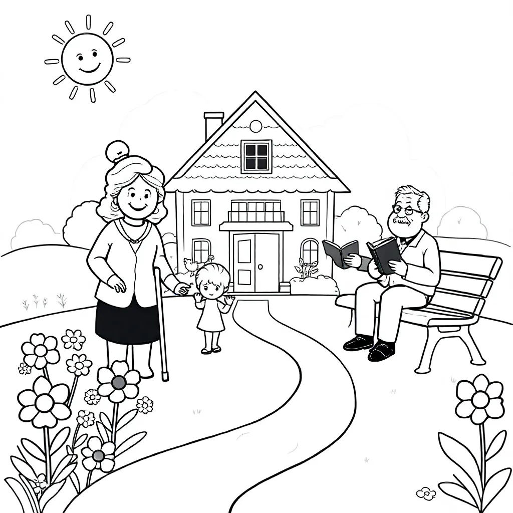 zorghofje jong en oud, visie toekomst Simpelveld coloring page for children