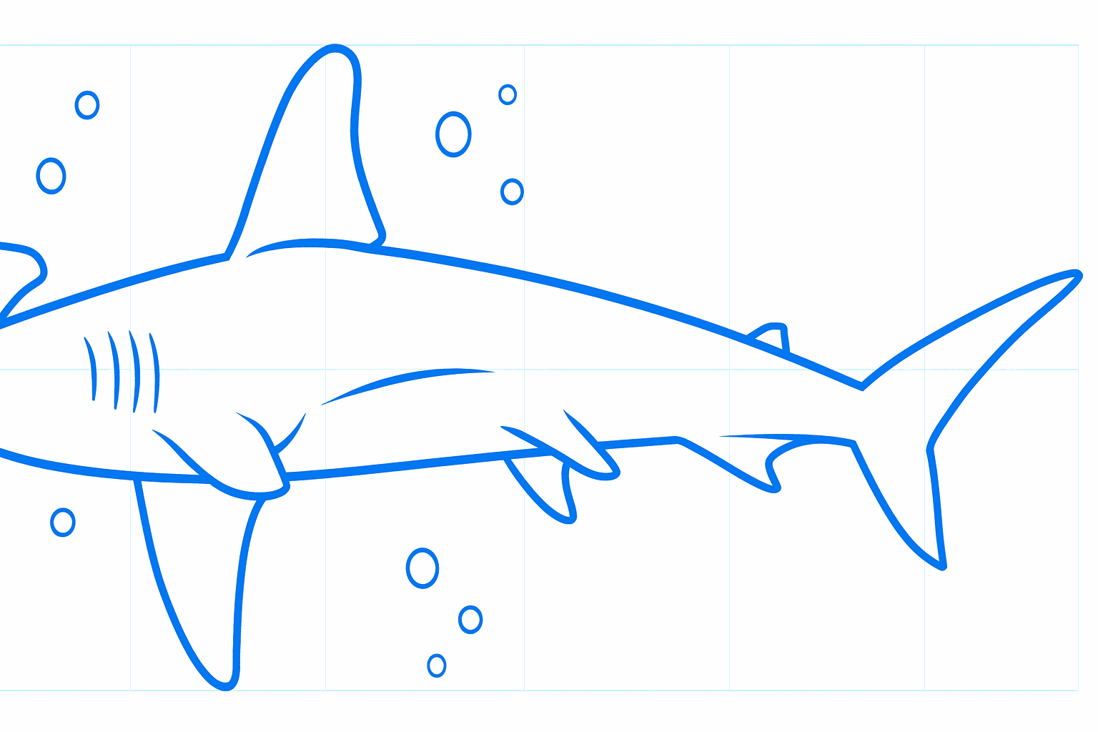 Drawing a hammerhead shark: Step-by-step drawing for kids