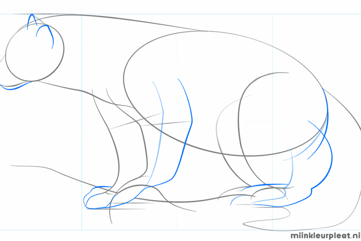 The legs and snout of the wolverine getting more shape.