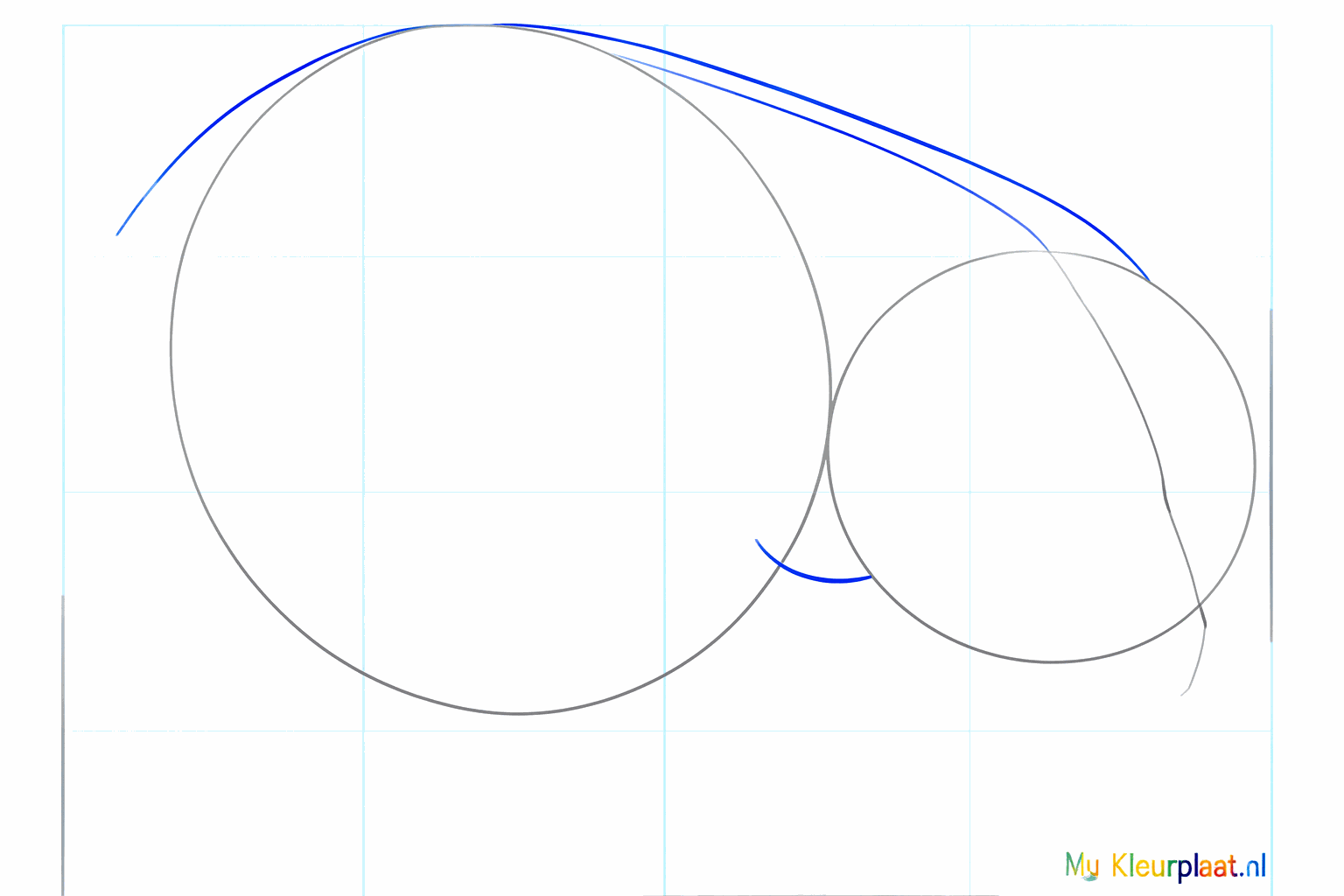 Lines connecting the head and the body of the panda.