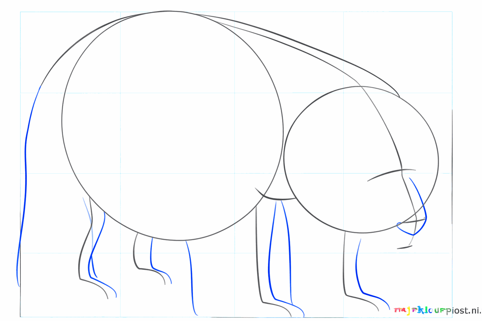 A small arch on the head for the panda's snout.