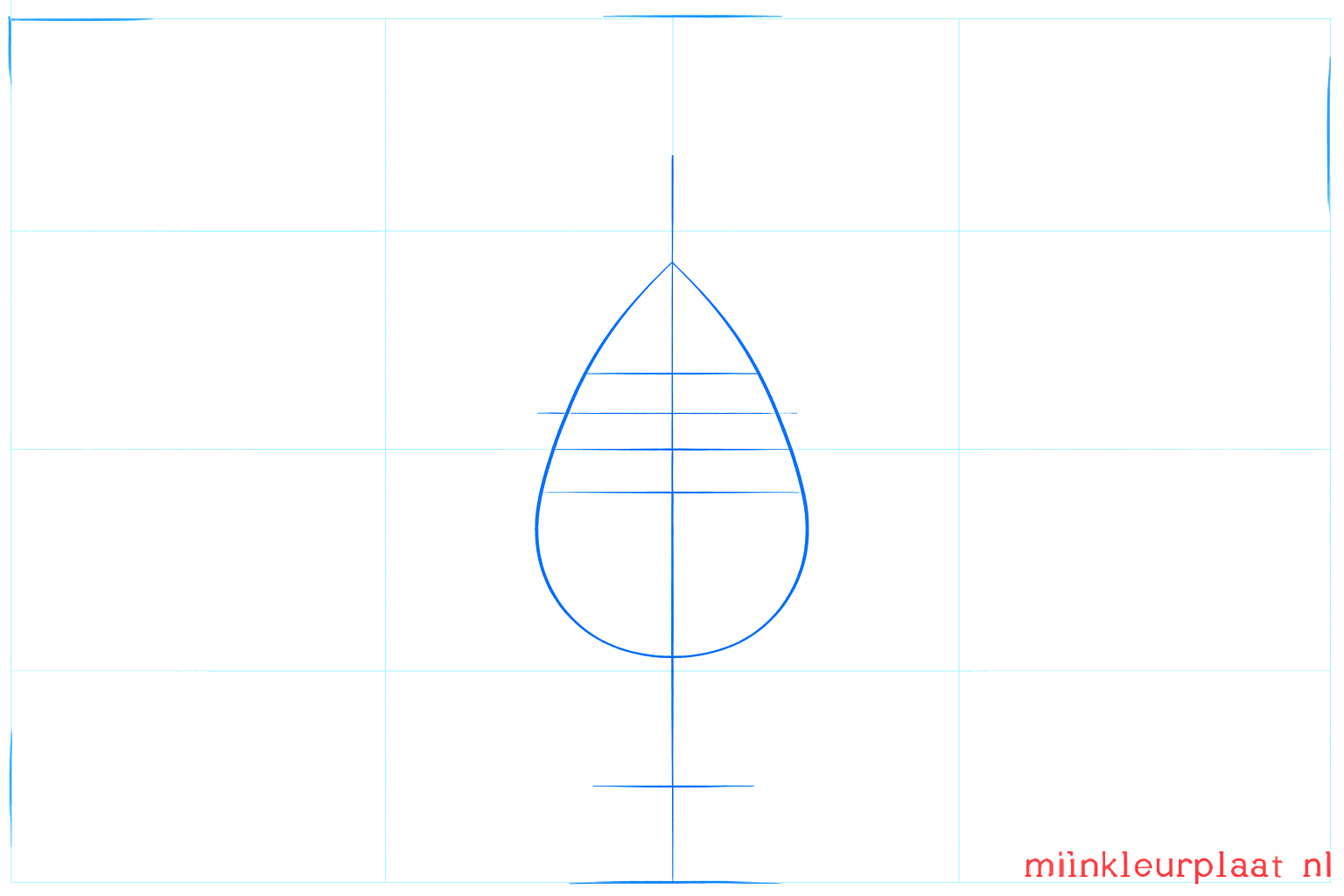 A large horizontal oval drawn with pencil on a white sheet.