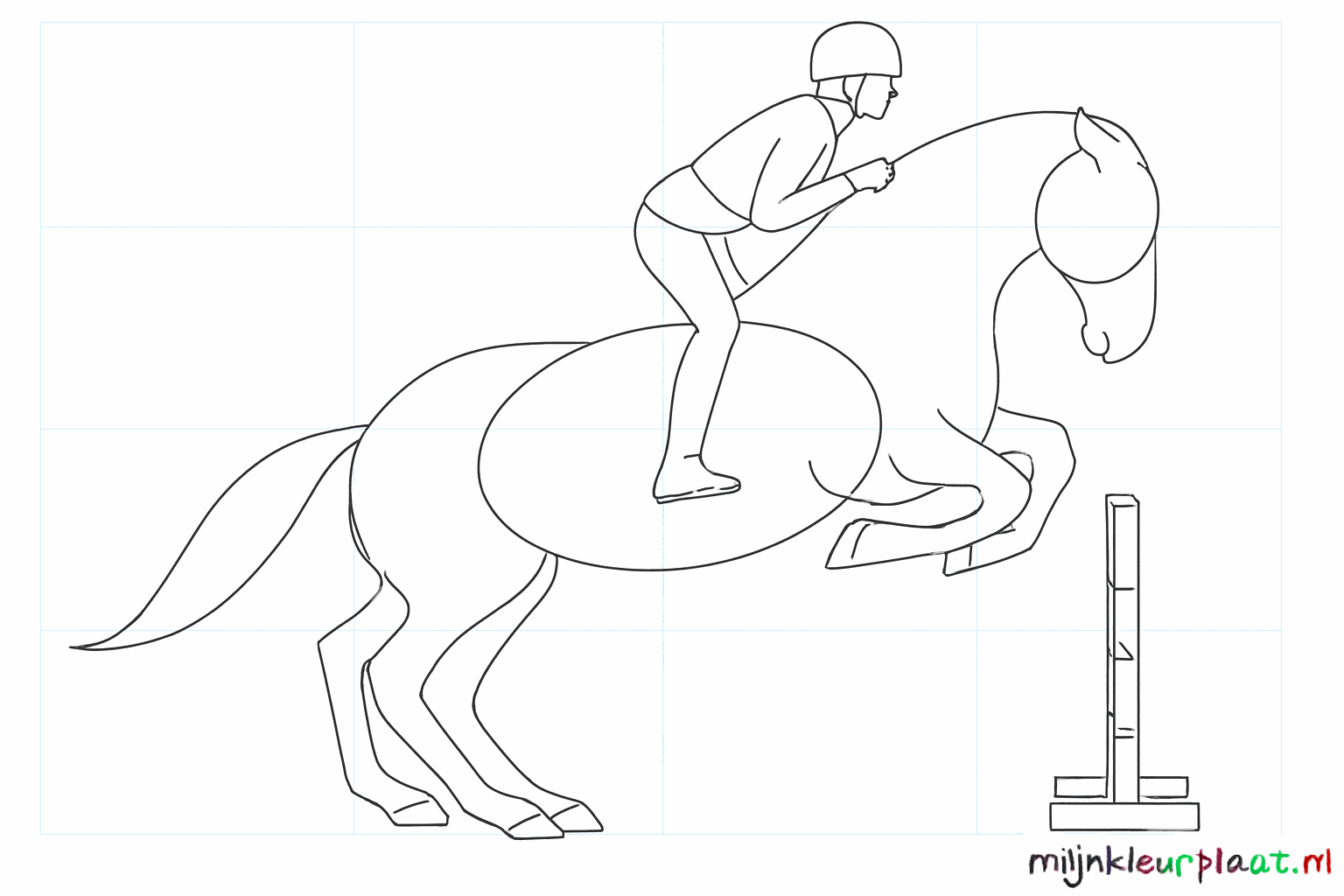 Thicker shapes for the horse's legs and a helmet for the rider.