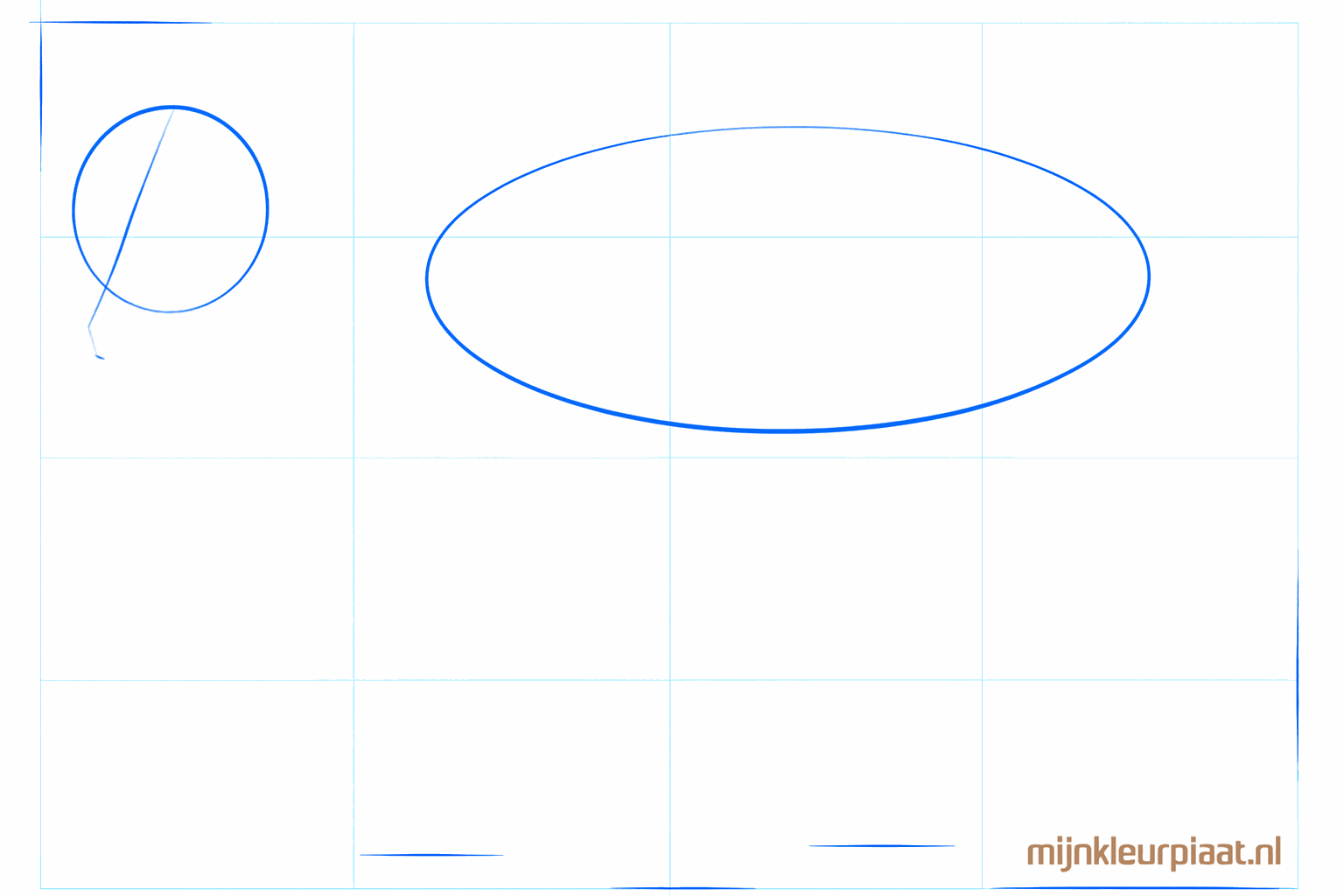 Basic shapes of a jackal: a small circle and a large oval.