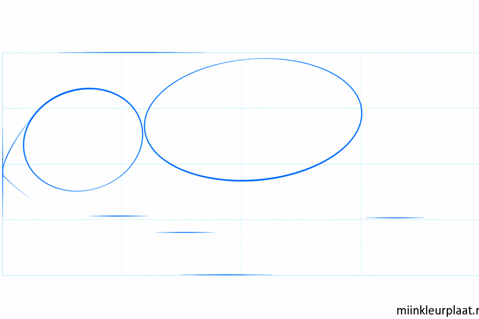 Basic shapes of a gerbil: two ovals for the head and the body.