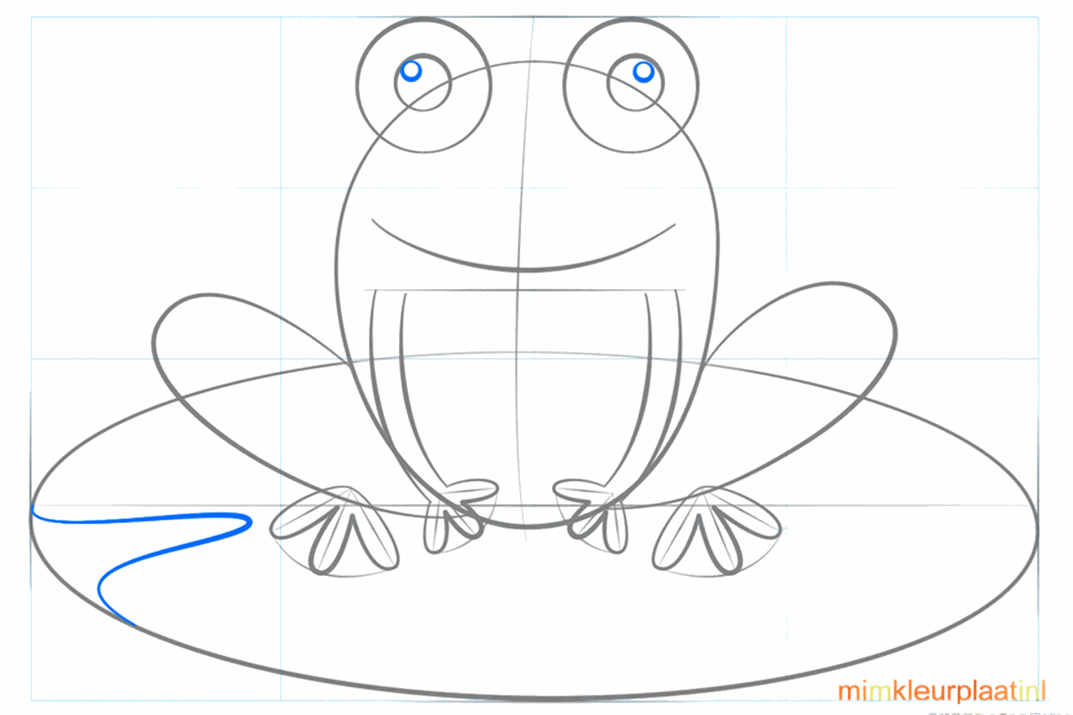 Long frog toes with small balls drawn at the ends.