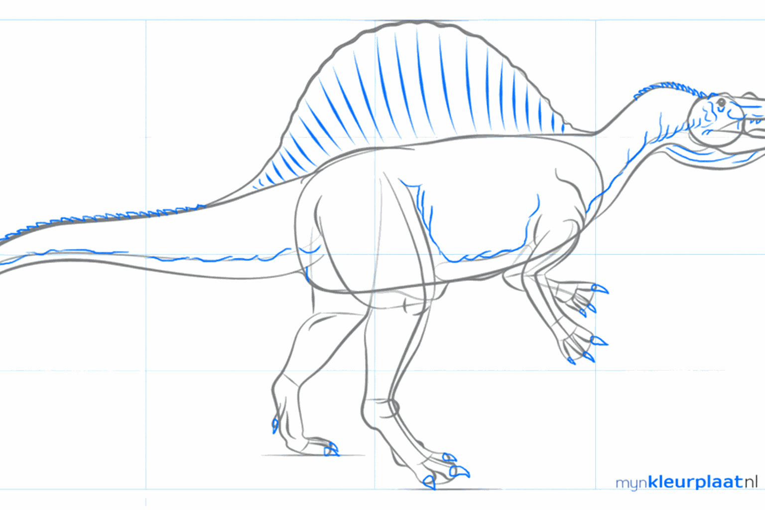 Sharp nails on the legs and small details on the nose of the dinosaur.