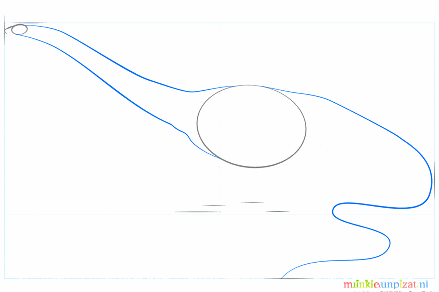 Líneas largas que conectan la cabeza con el cuerpo y forman el inicio de la cola.