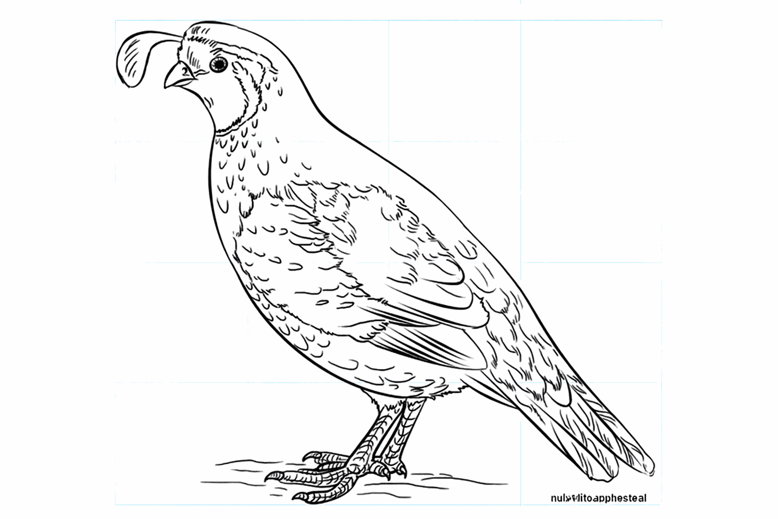 Drawing a cheerful California quail