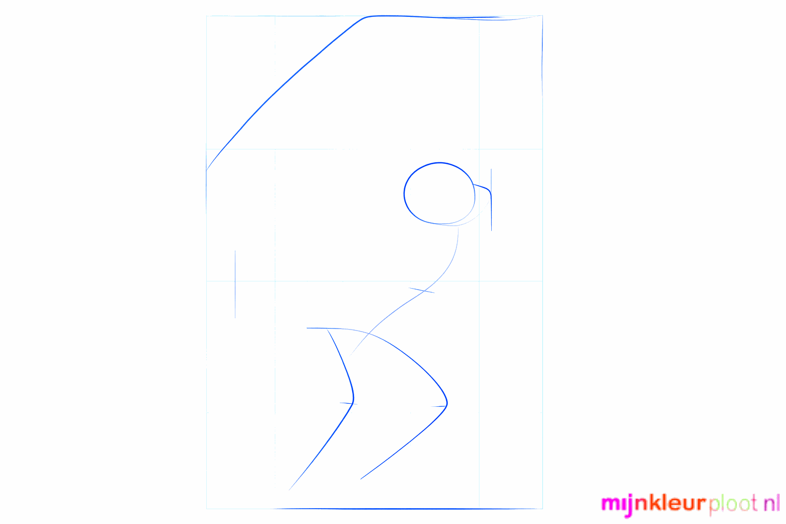 Draw a circle for the spider monkey's head and a horizontal line for the branch.