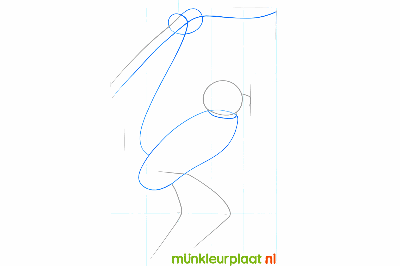 Drawing an oval under the head for the monkey's body.