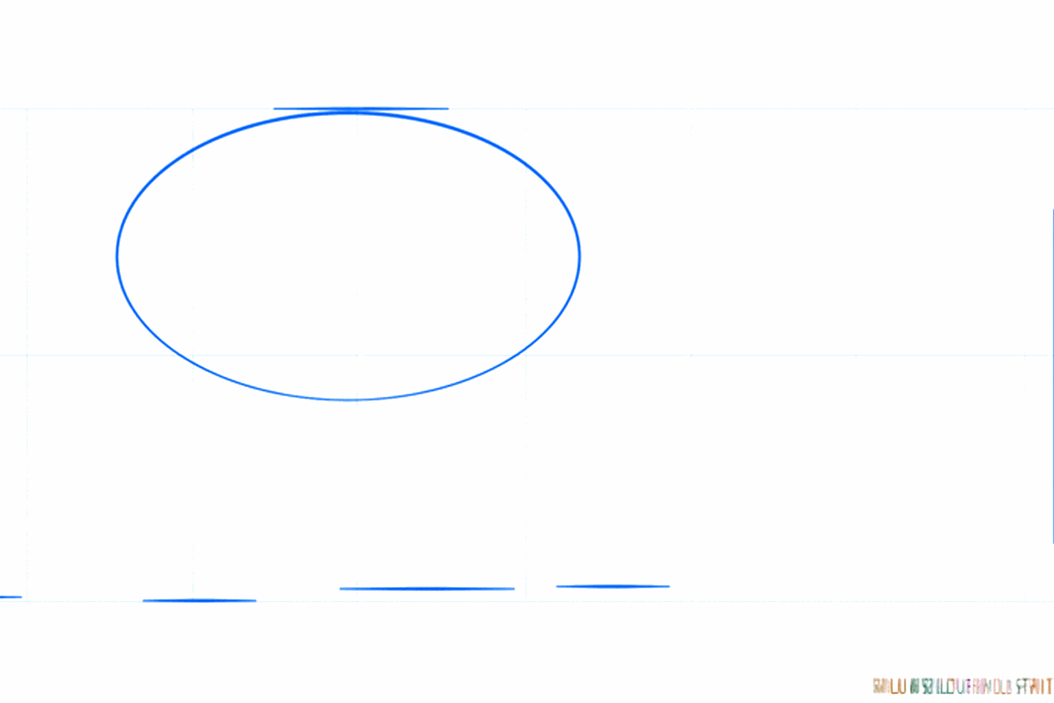 Basic shapes of an anteater with a large oval and a small circle.