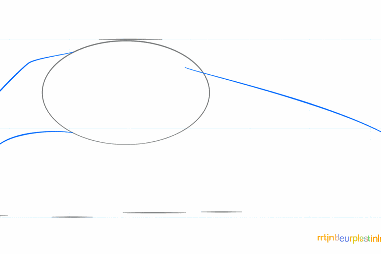 A curved line connecting the head and the body of the anteater.