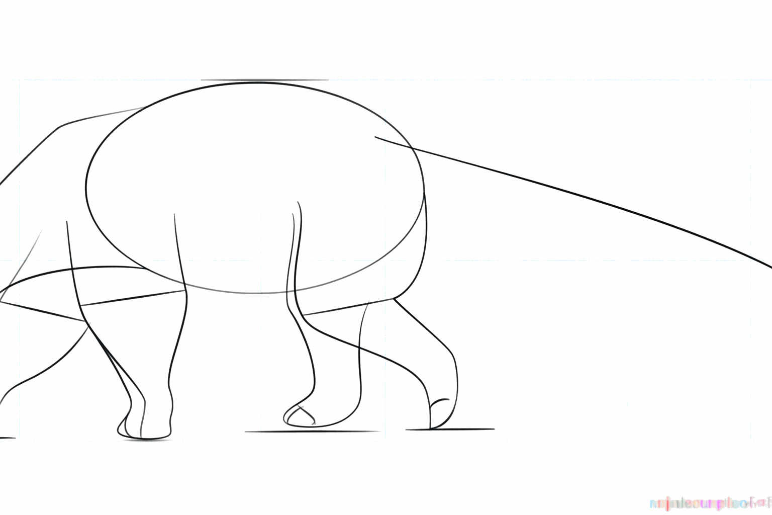 Thicker shapes for the legs and the bottom of the mouth.