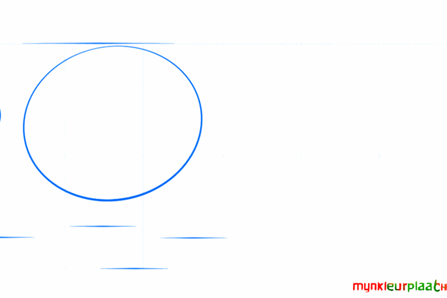 Basic shapes of an Ankylosaurus with a large oval and a small circle.