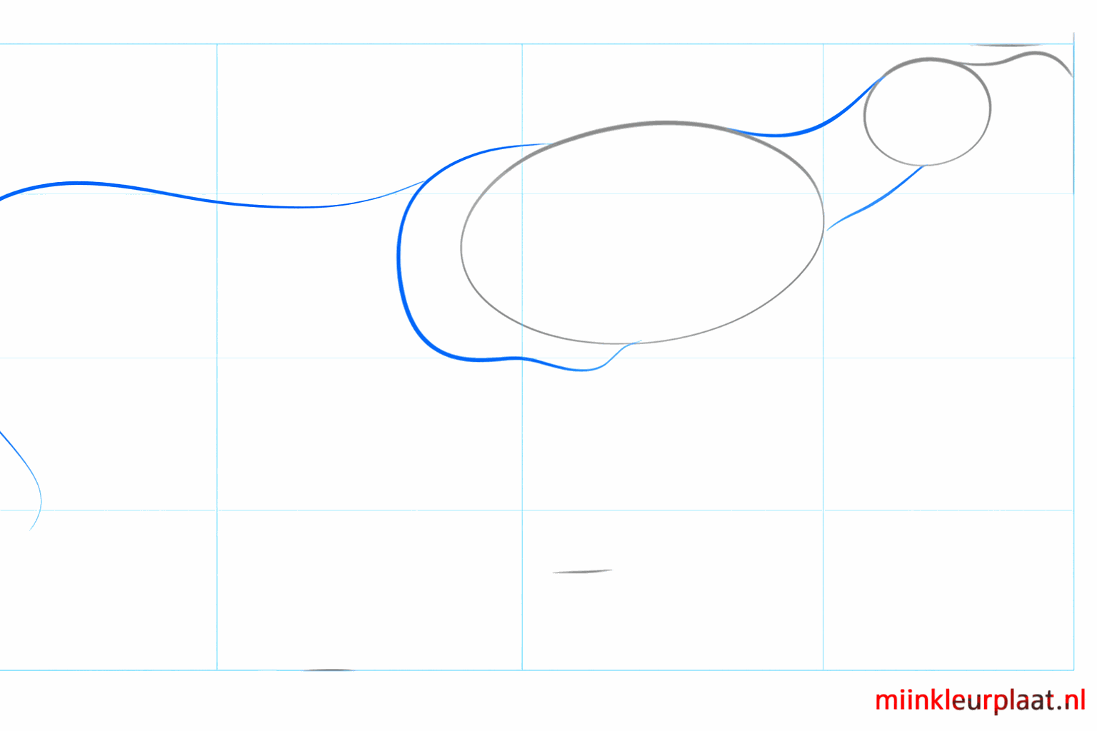 Guide lines for the neck and a long tail of the dinosaur.