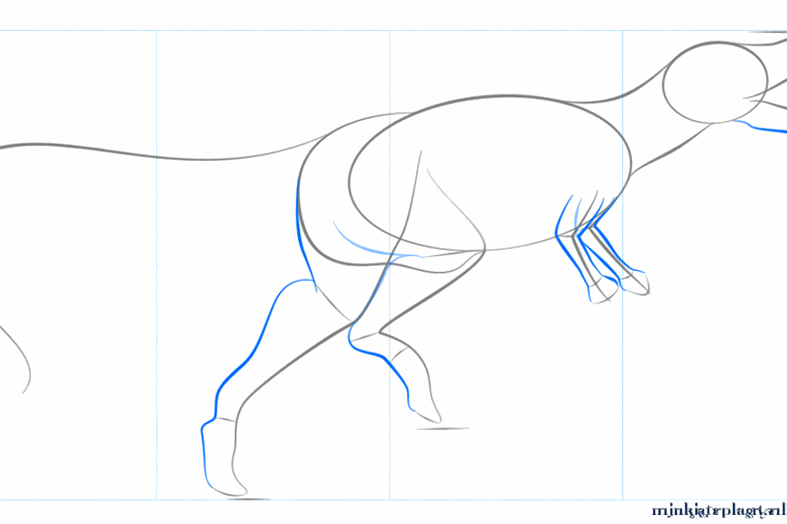 Thicker shapes for the legs and the lower jaw of the dino.