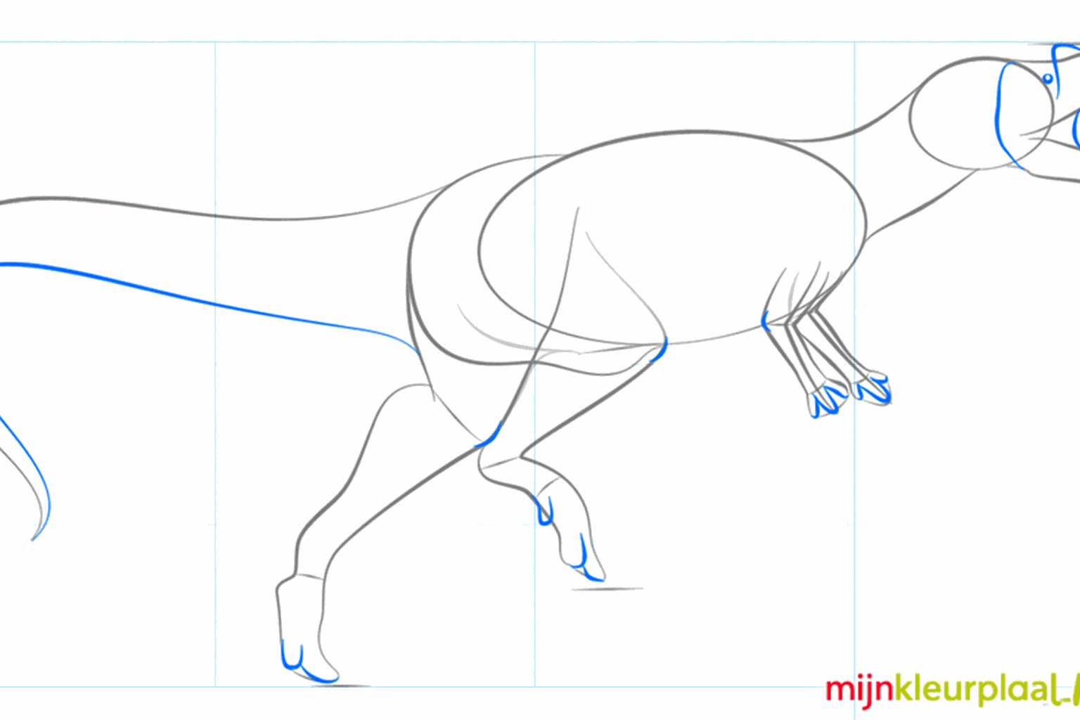 Adding an eye and a thick tail to the drawing.