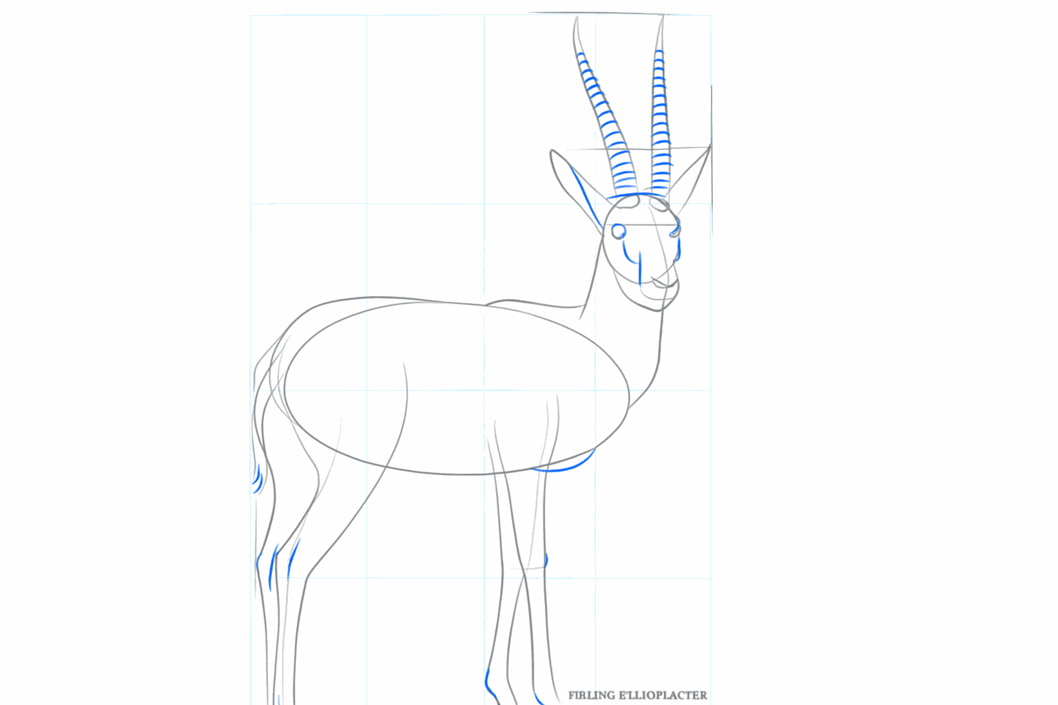Details on the horns and small blocks at the bottom of the legs as hooves.