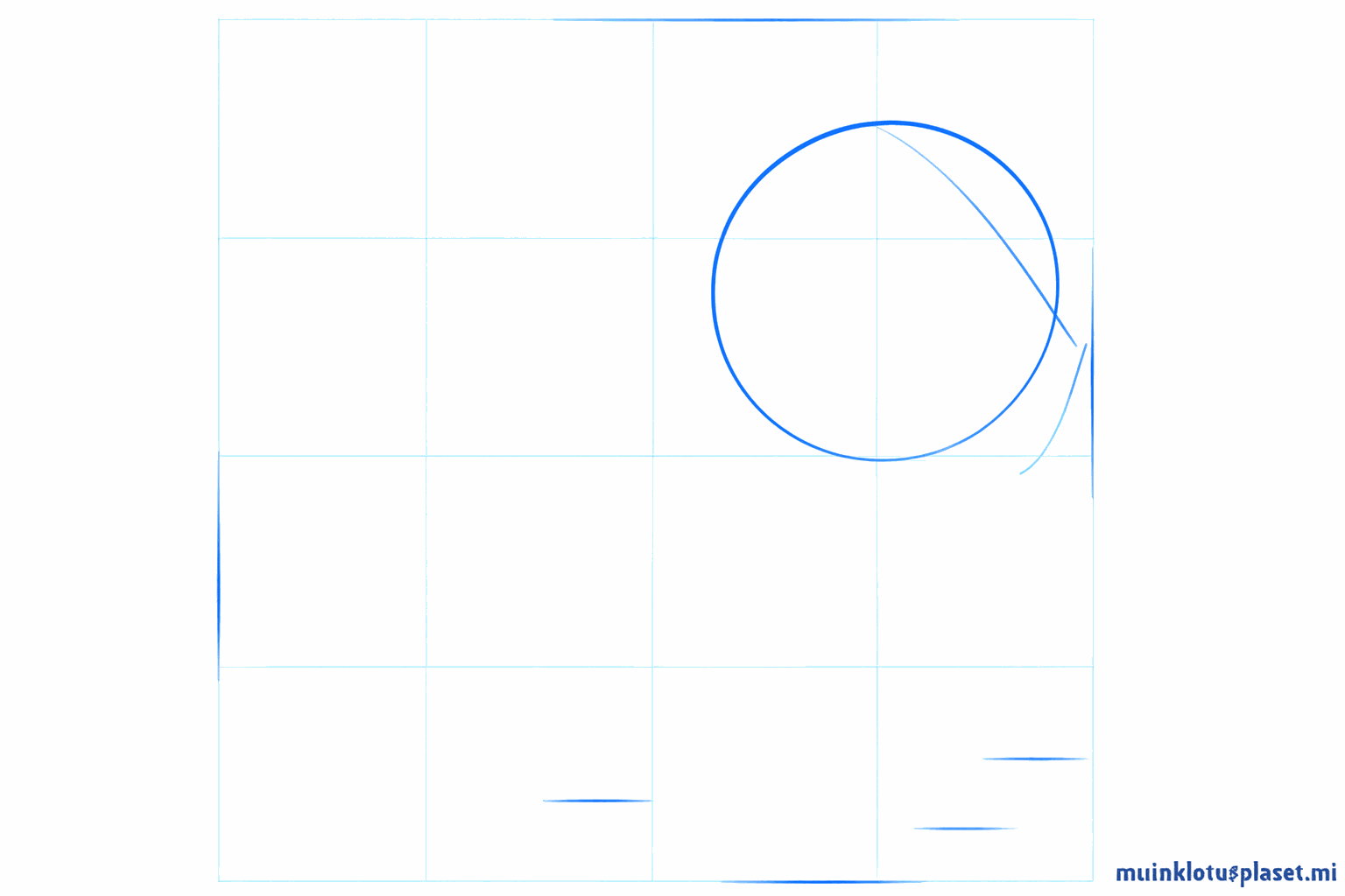 An oval with a cross inside as the base for the Tasmanian Devil's head.