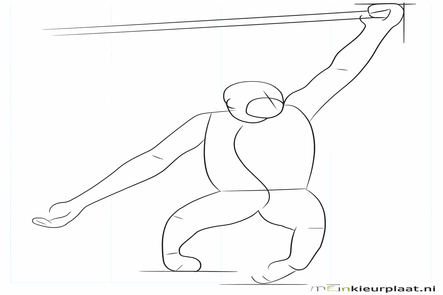 The arms and legs of the ape drawn with thick lines.