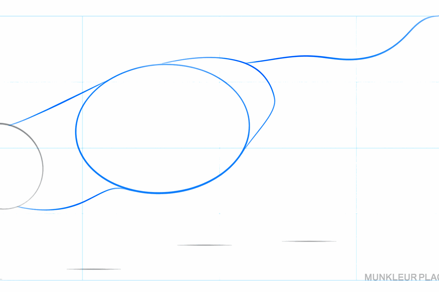 Guide lines for the neck and a long curved line for the tail of the red panda.