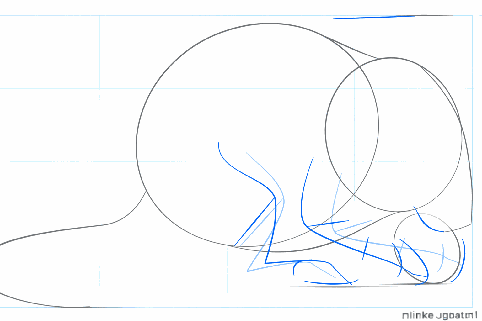 Hilfskreise für die Ohren, die Schnauze und die Pfoten der Maus.