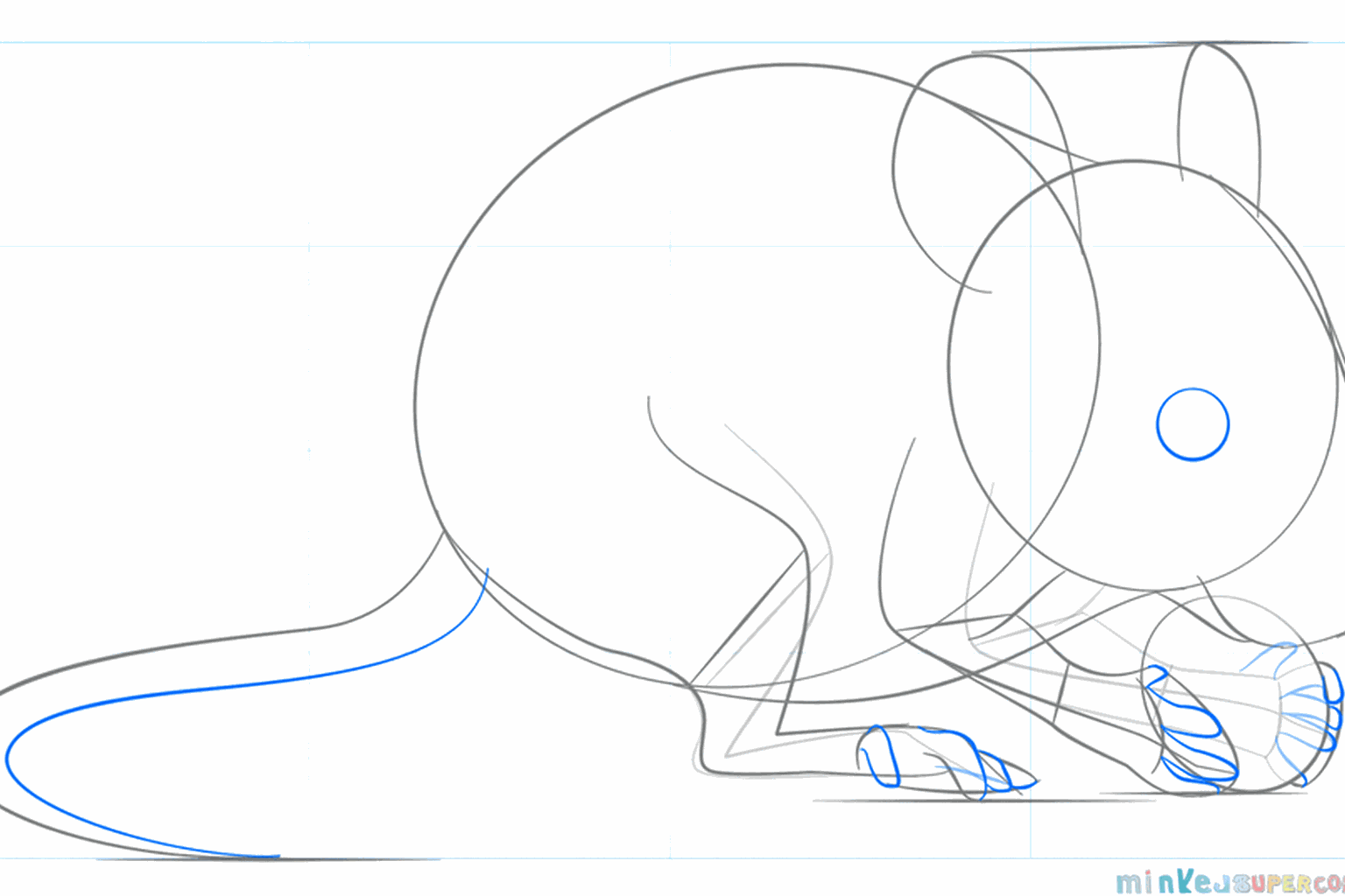 Die Pfoten und der Schwanz der Maus bekommen mehr Form.
