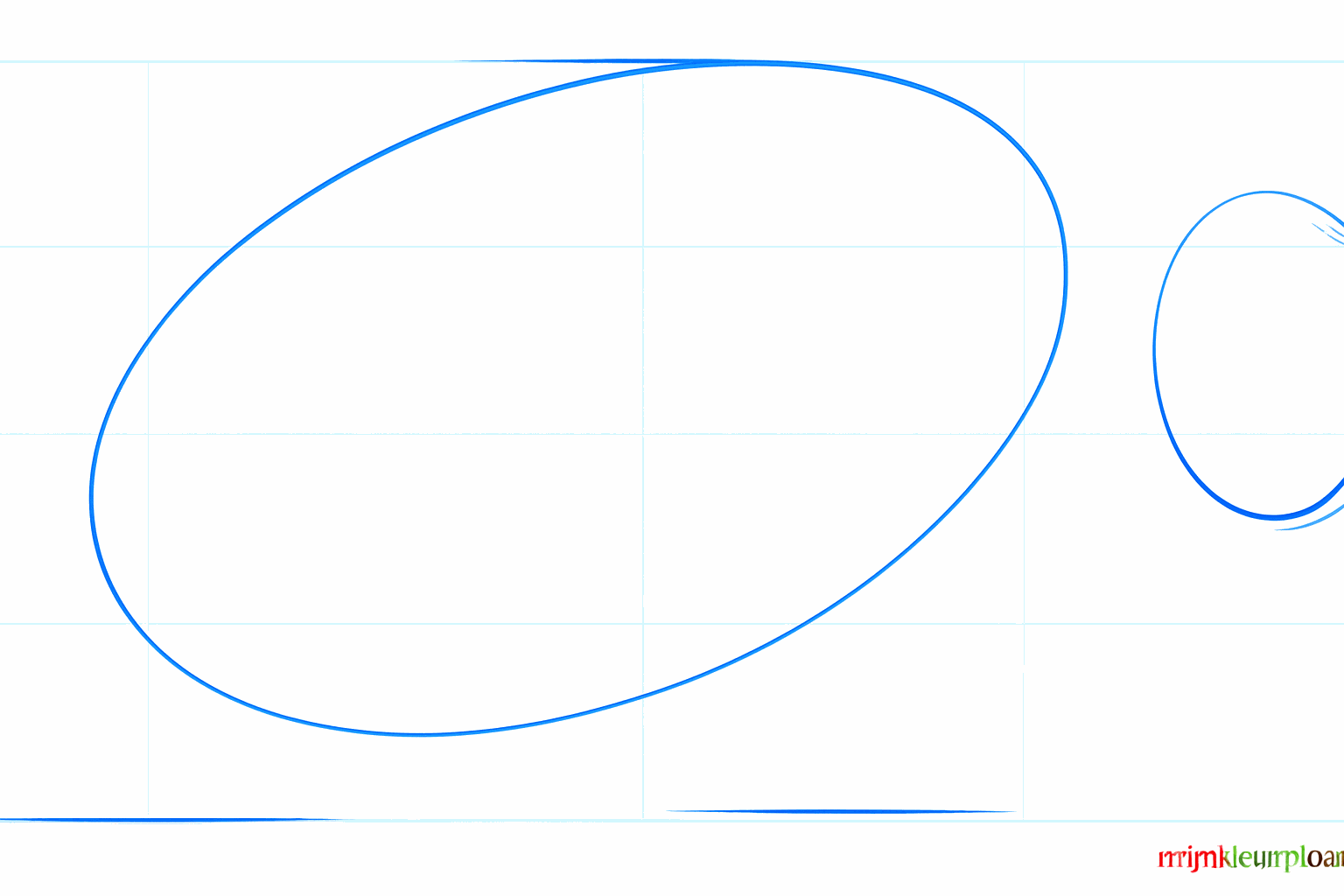 Manatee drawing lesson step 1: Basic shapes of a large oval and a small circle.