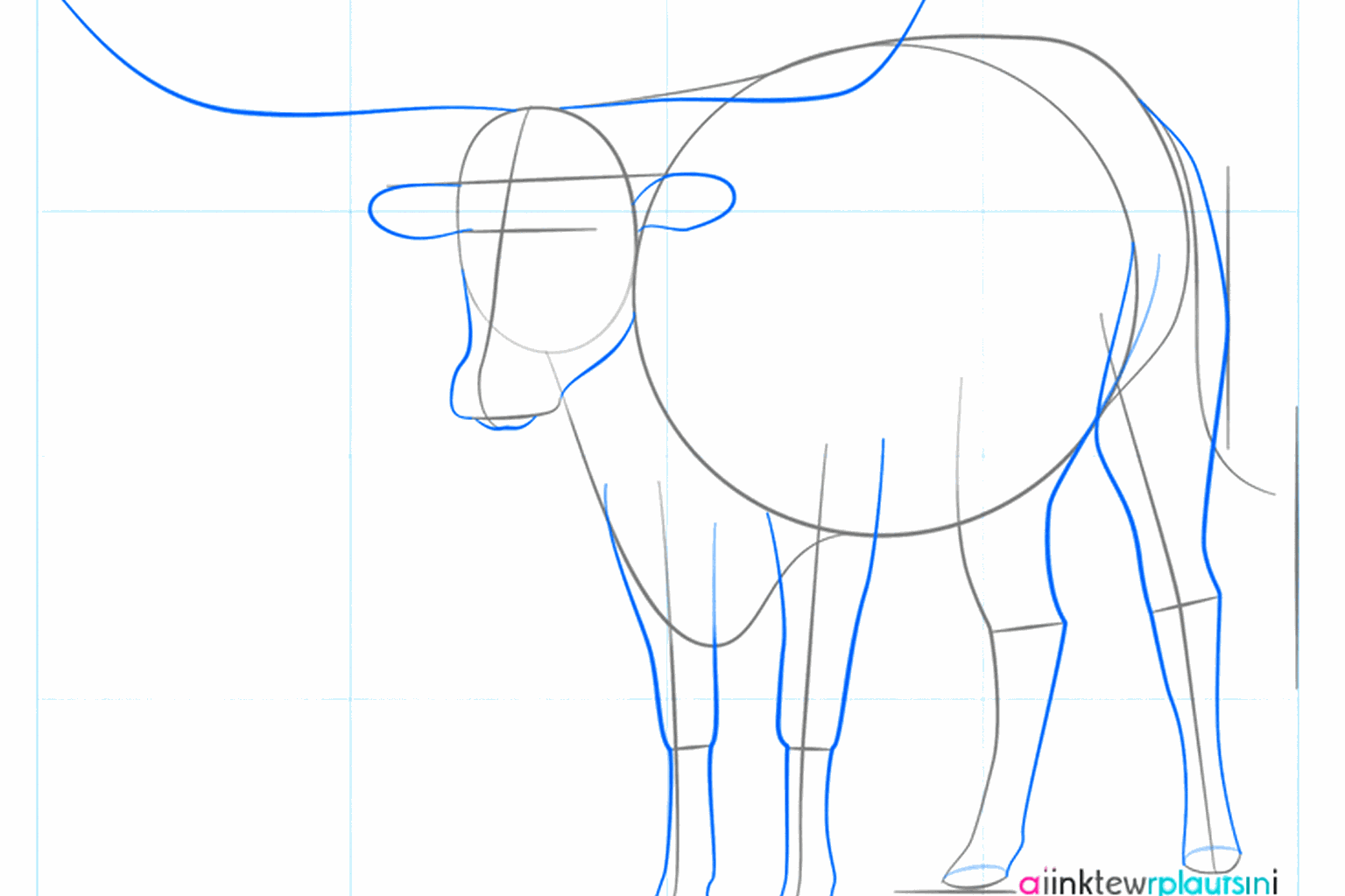 Details of the snout and small circles for the joints in the legs.