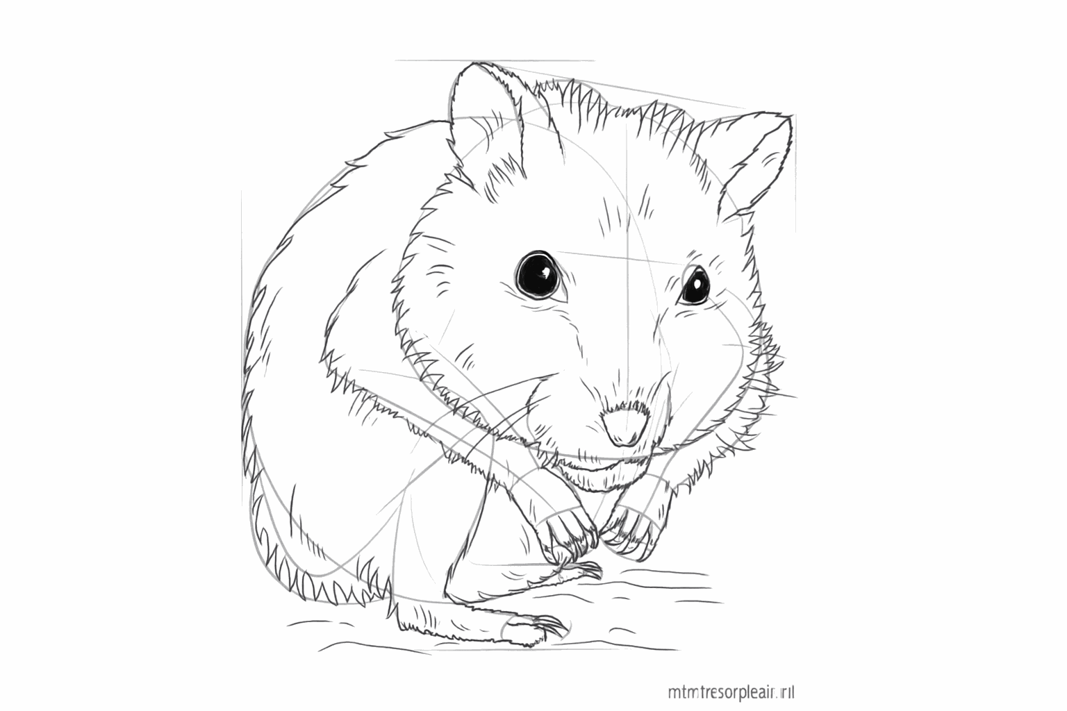 Détails tels que les ongles et de courts traits pour un pelage duveteux.