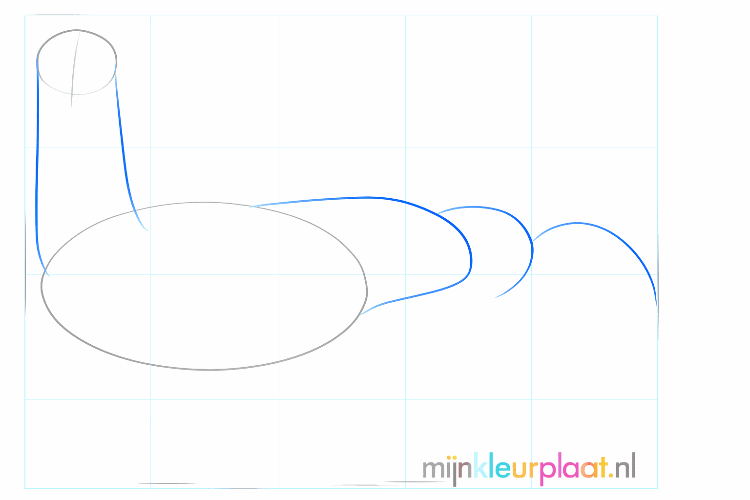 Cours de dessin alpaga étape 2 : Dessiner le cou qui relie la tête et le corps.