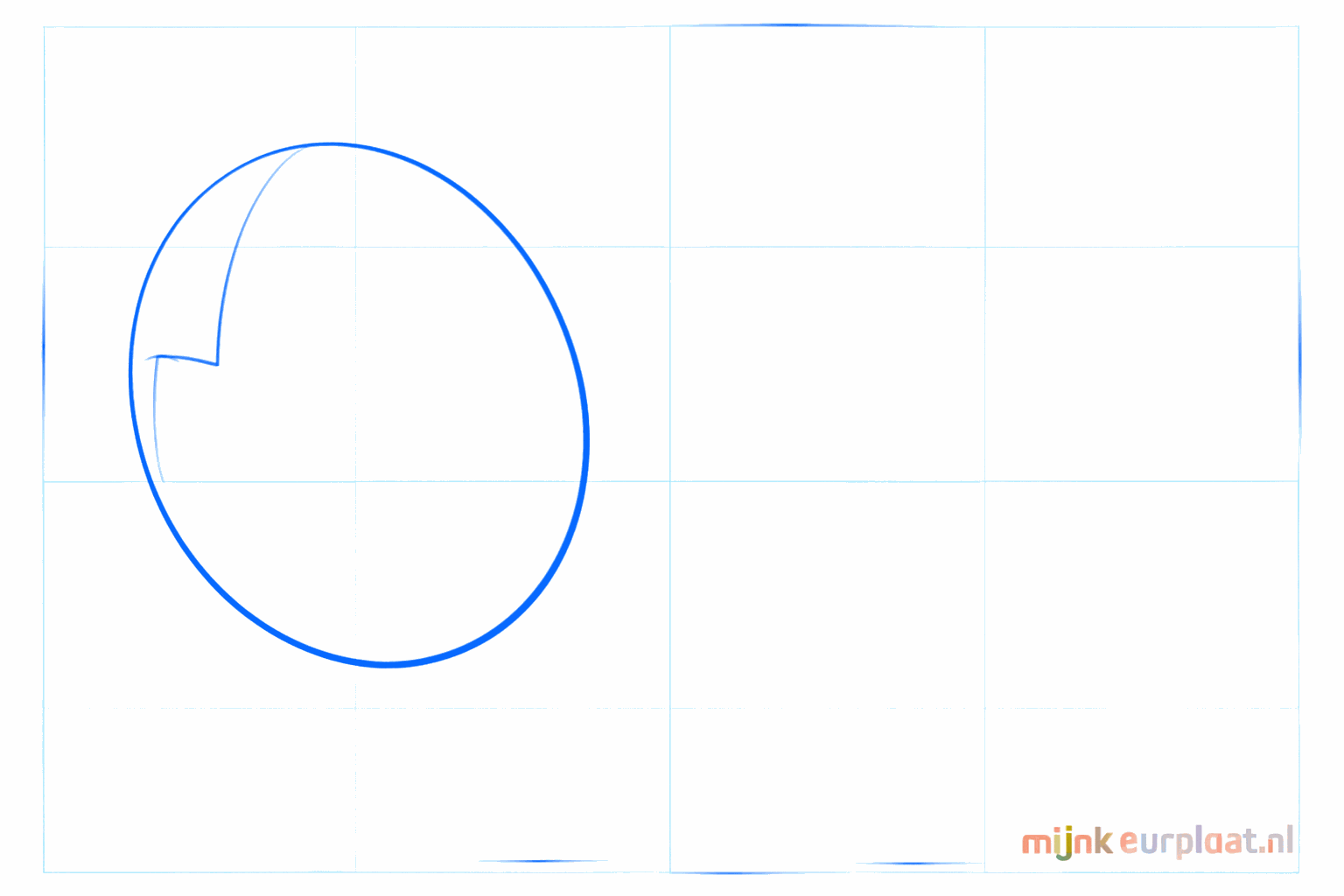 Un ovale horizontal avec une croix à l'intérieur comme base pour la tête du cochon.