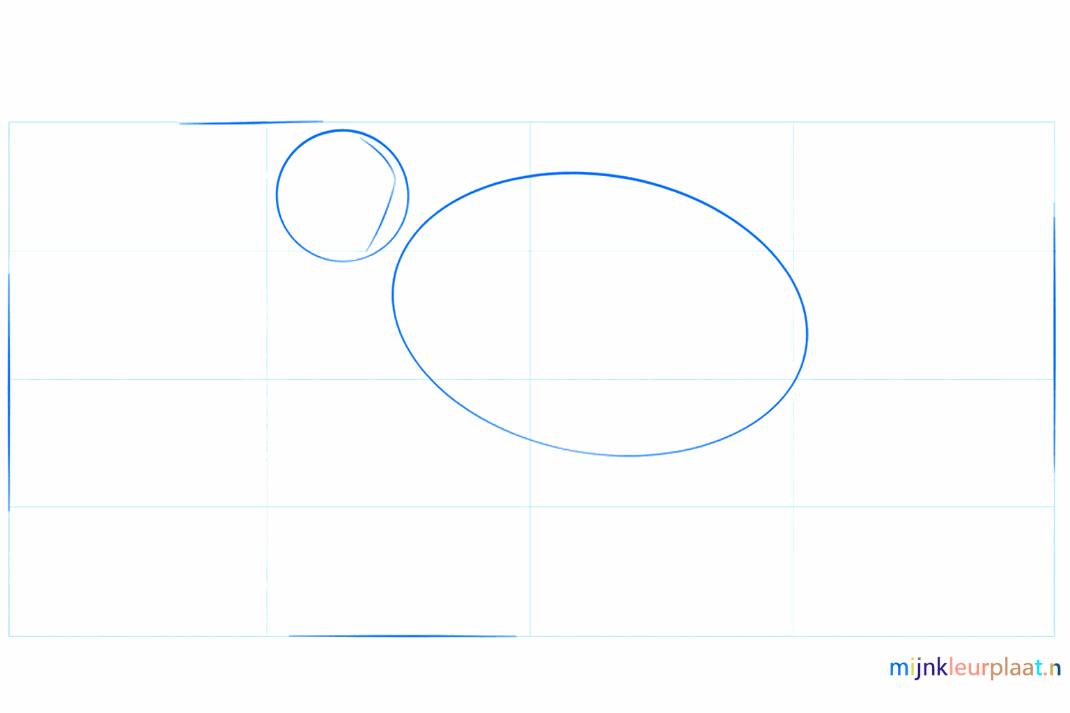 Formes de base d'un morse : un petit cercle et un grand ovale.
