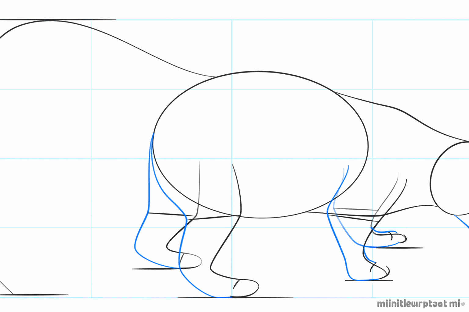 Draw the thickness of the legs and a small mouth.