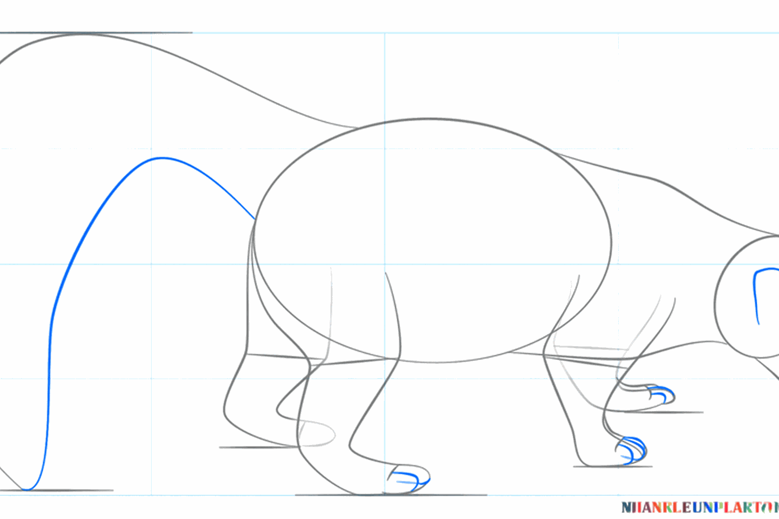 Draw an eye and make the tail thicker.