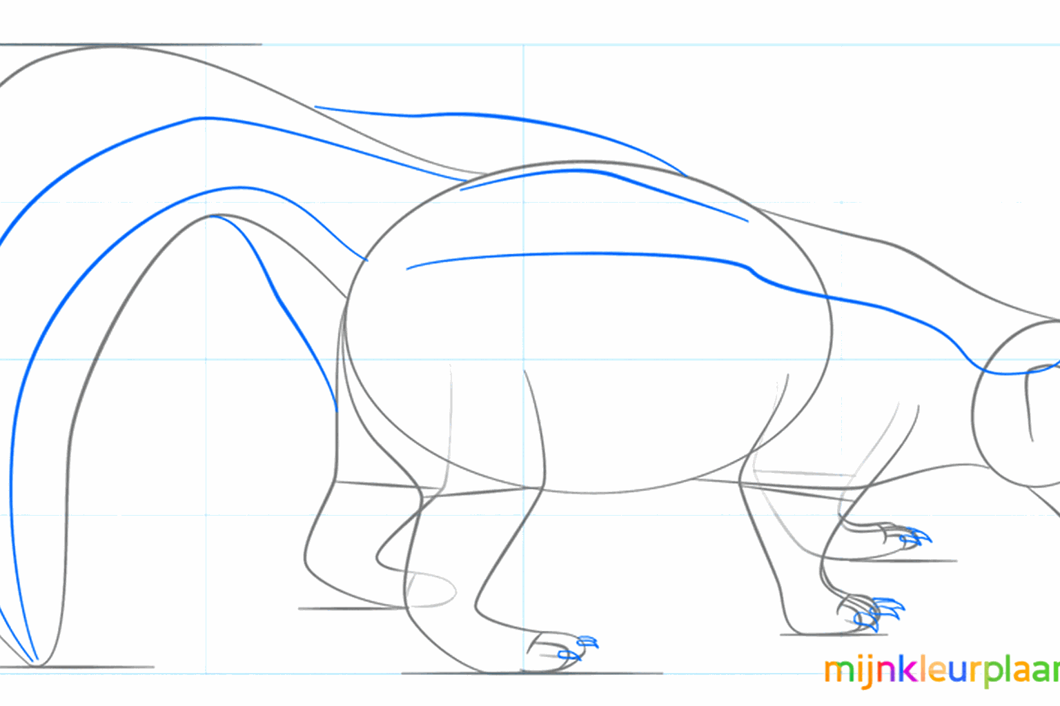 Add an ear and draw small toes on the paws.
