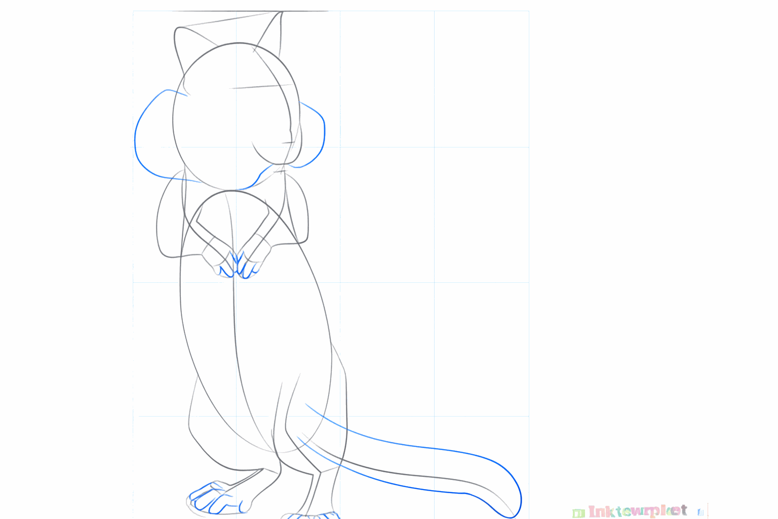 Grosses joues rondes et deux oreilles pointues sur la tête de l'écureuil.