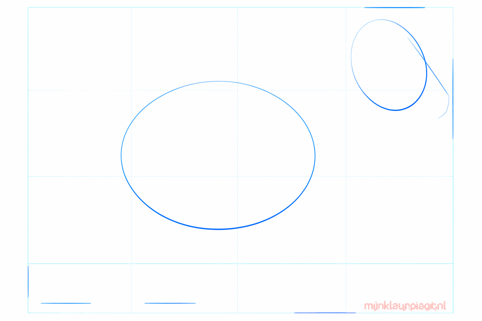 Formes de base d'un cercle et d'un grand ovale pour le corps du mouflon.