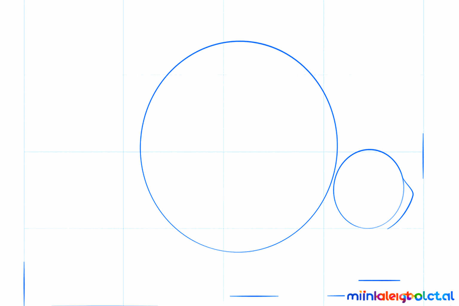 Deux cercles formant la base du corps et de la tête du porc-épic.