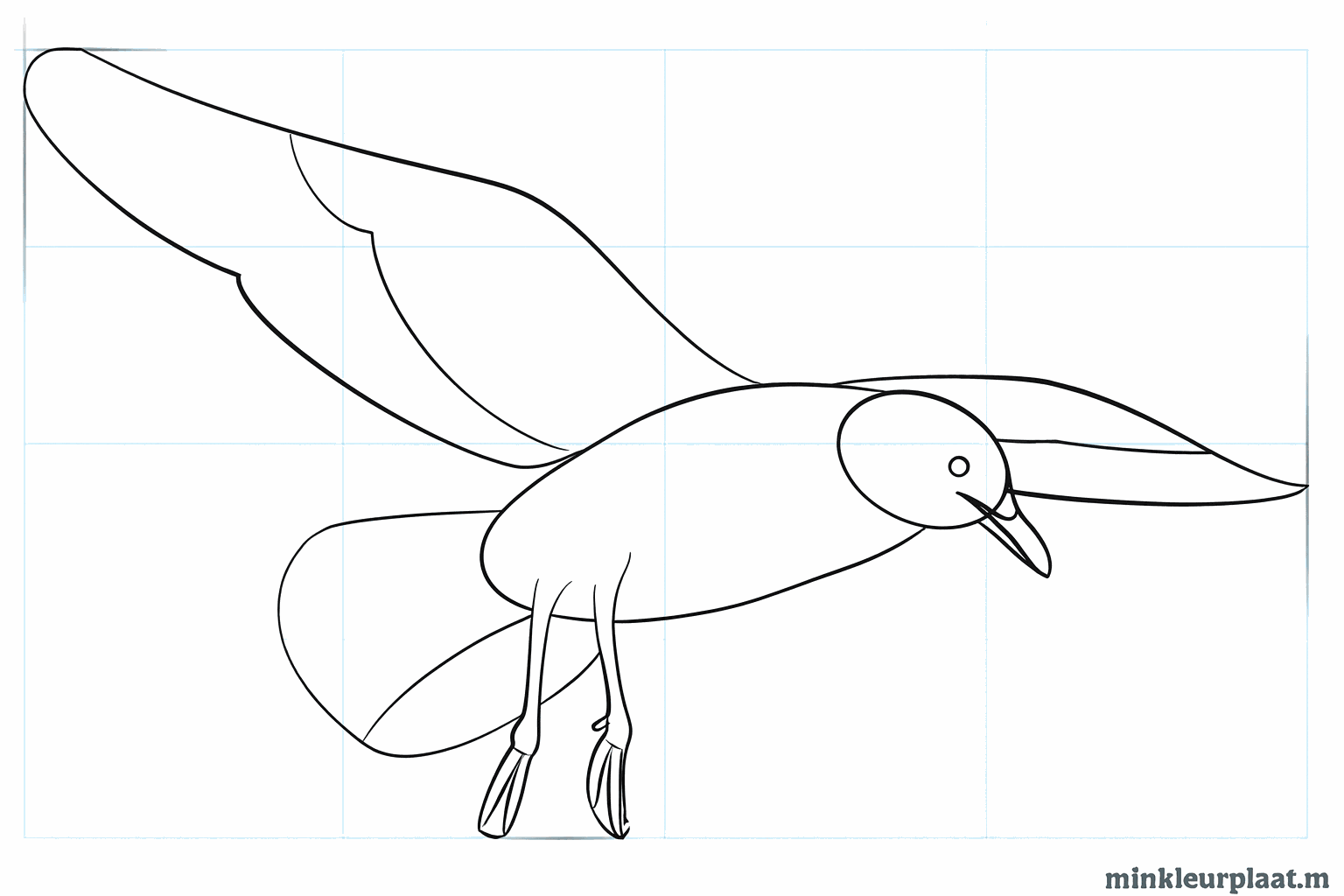 Details such as the eye and the shape of the tail are added.