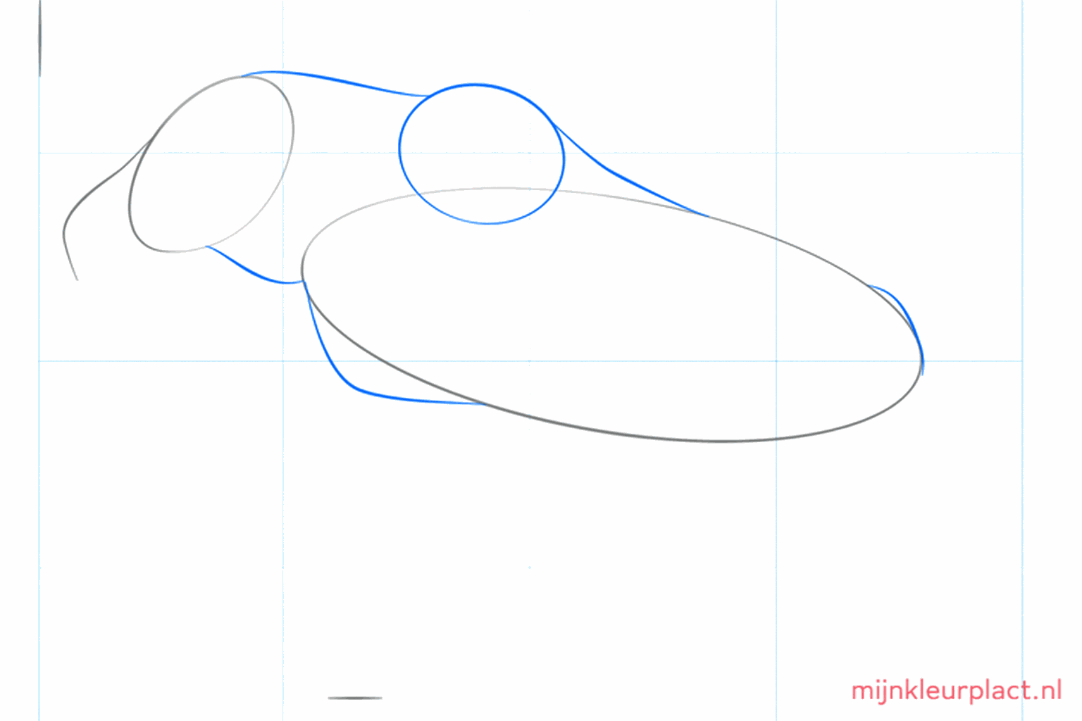 Zeichne den Hals und den Umriss des Körpers vom Elch.