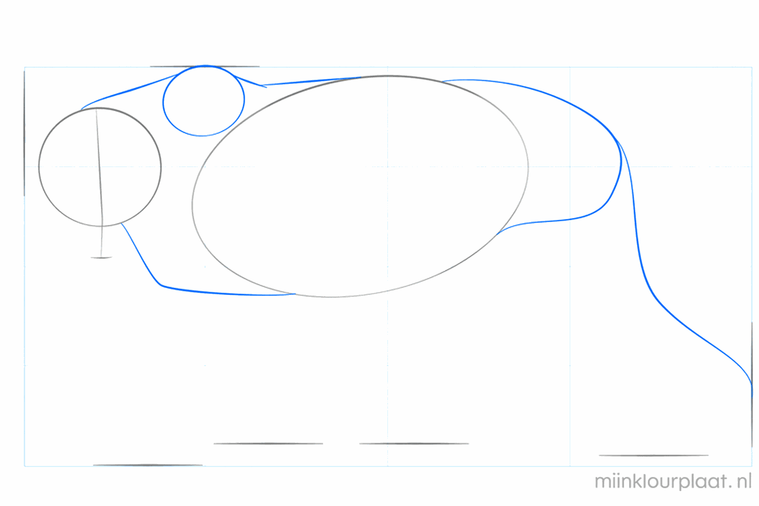 Les lignes du cou et une longue ligne courbe pour la queue de la lionne.