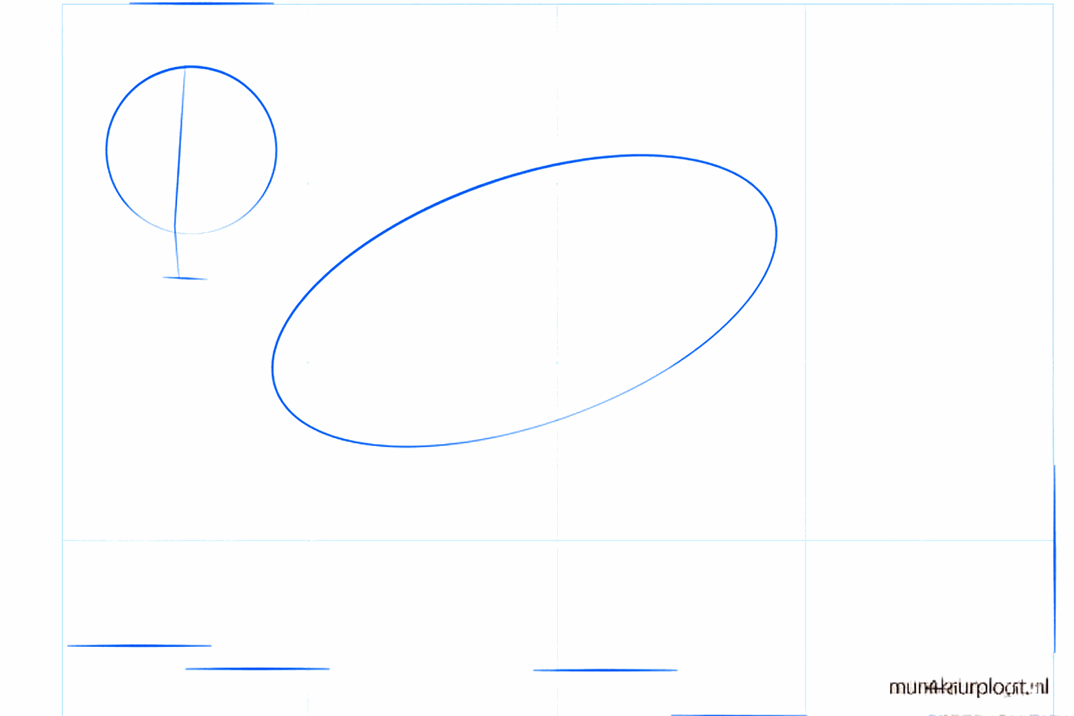 Formes de base d'un lion : un petit cercle et un grand ovale.