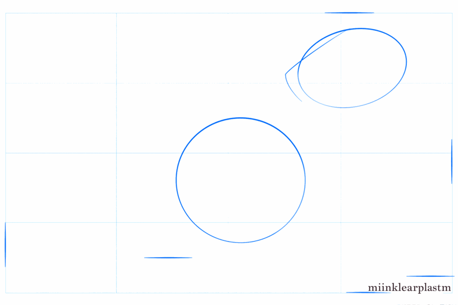 Black-footed ferret drawing lesson step 1: Basic shapes of the head and body.