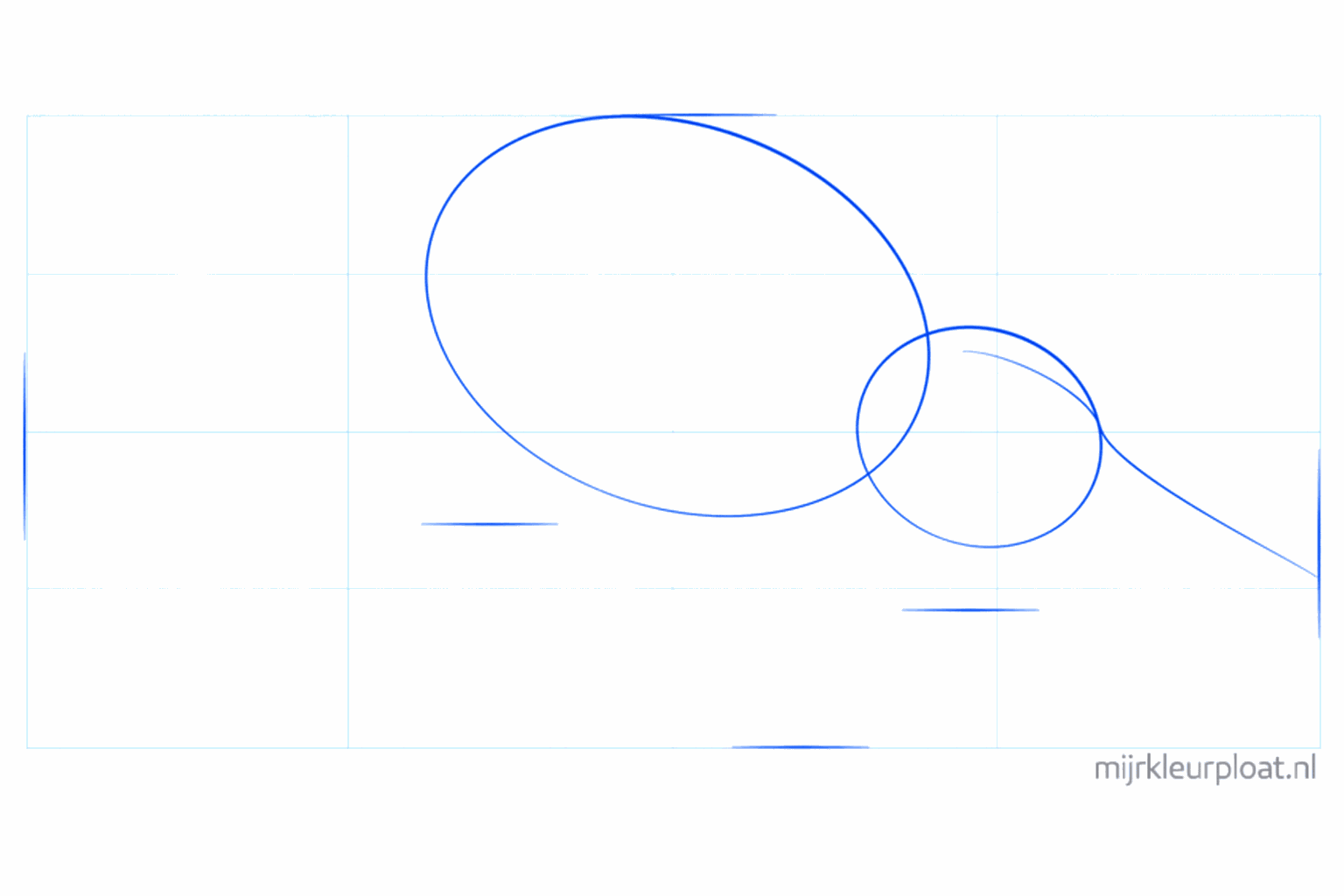 Deux ovales formant la base de la tête et du corps de l'ornithorynque.