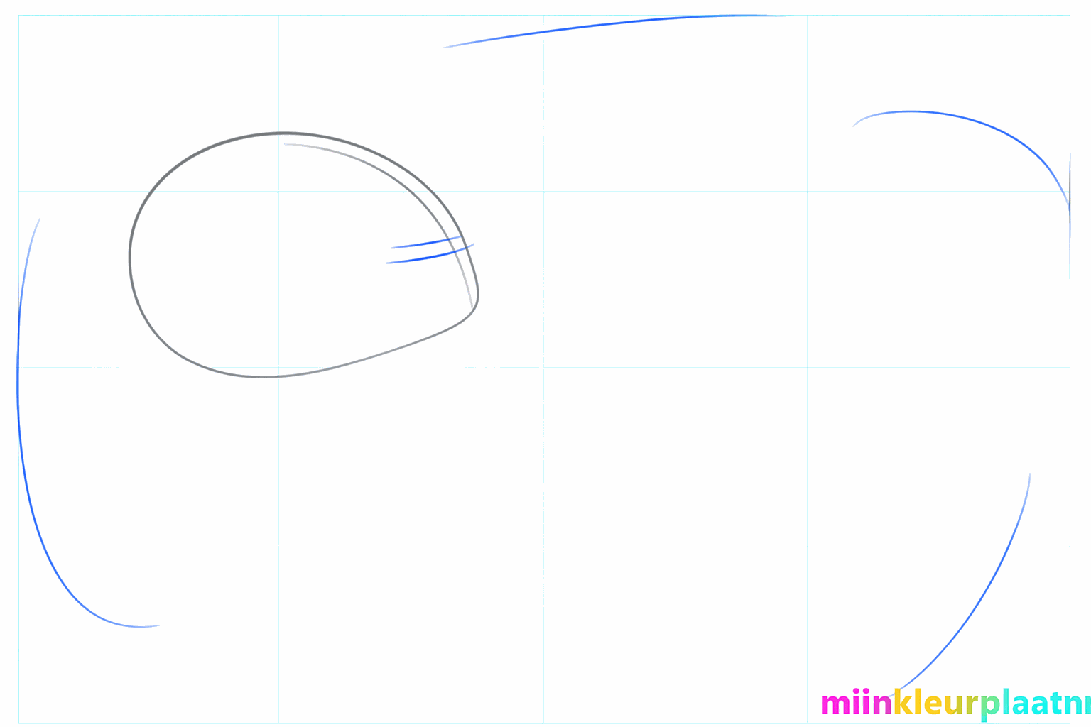 Small circles under the large head indicating the starting points of the tentacles.