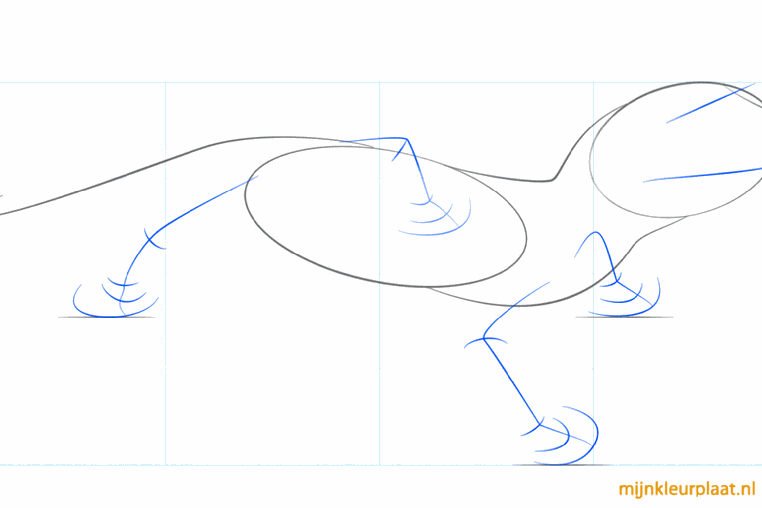 Lignes de construction pour les yeux et la bouche sur la tête du gecko.